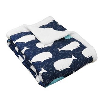 Lush Decor Whale Reversible Sherpa Throw
