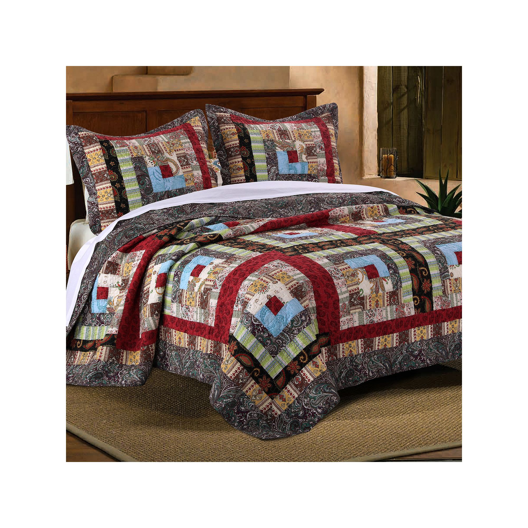 Greenland Home Fashions Colorado Lodge Quilt Set, Multi