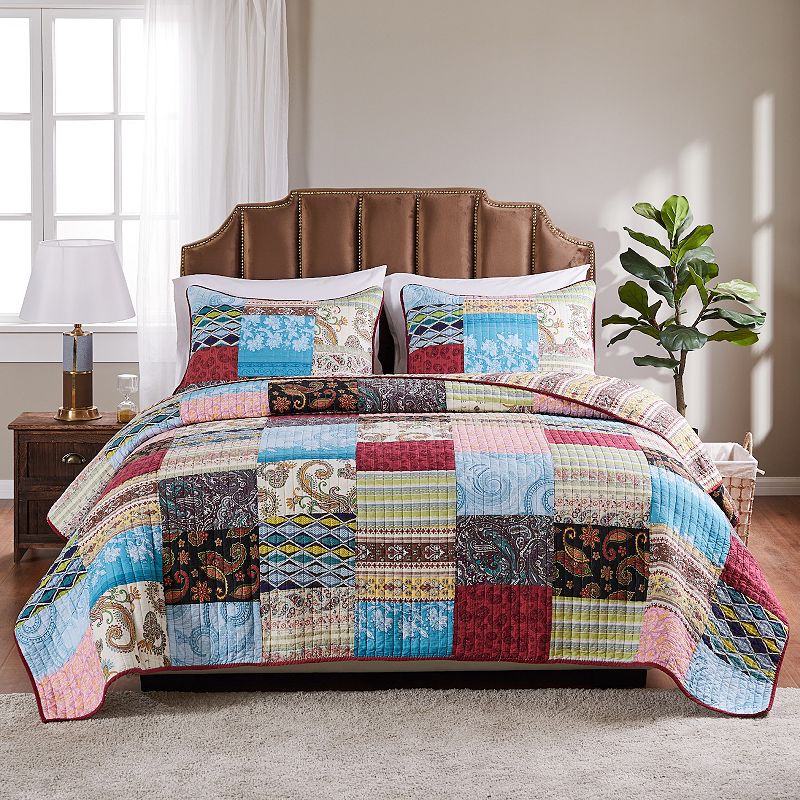 Greenland Home Fashions Bohemian Dream Quilt Set, Multicolor, King