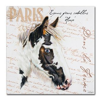 Trademark Fine Art Dans "la Ferme" Horse Canvas Wall Art
