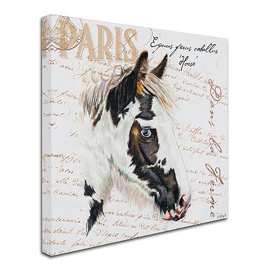 Trademark Fine Art Dans "la Ferme" Horse Canvas Wall Art