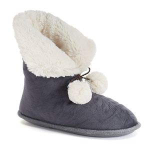 Women's Cuddl Duds Velour Bootie Slippers