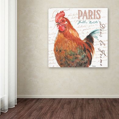 Trademark Fine Art Dans la Ferme Rooster I Canvas Wall Art