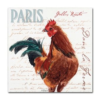 Trademark Fine Art Dans la Ferme Rooster II Canvas Wall Art