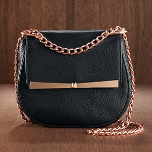 LC Lauren Conrad Runway Collection Leather Bow Mini Crossbody Bag