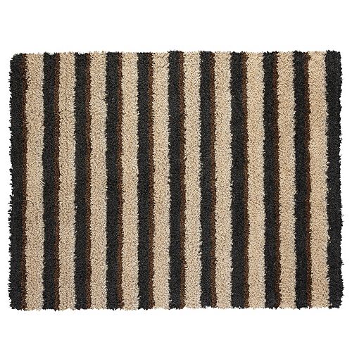 SPACES Home & Beyond by Welspun Teddy Striped Shag Rug