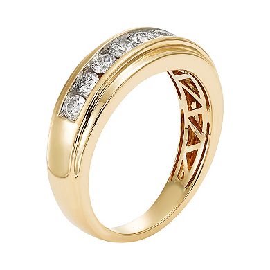 Men's 14k Gold IGL Certified 1 Carat T.W. Diamond Wedding Band