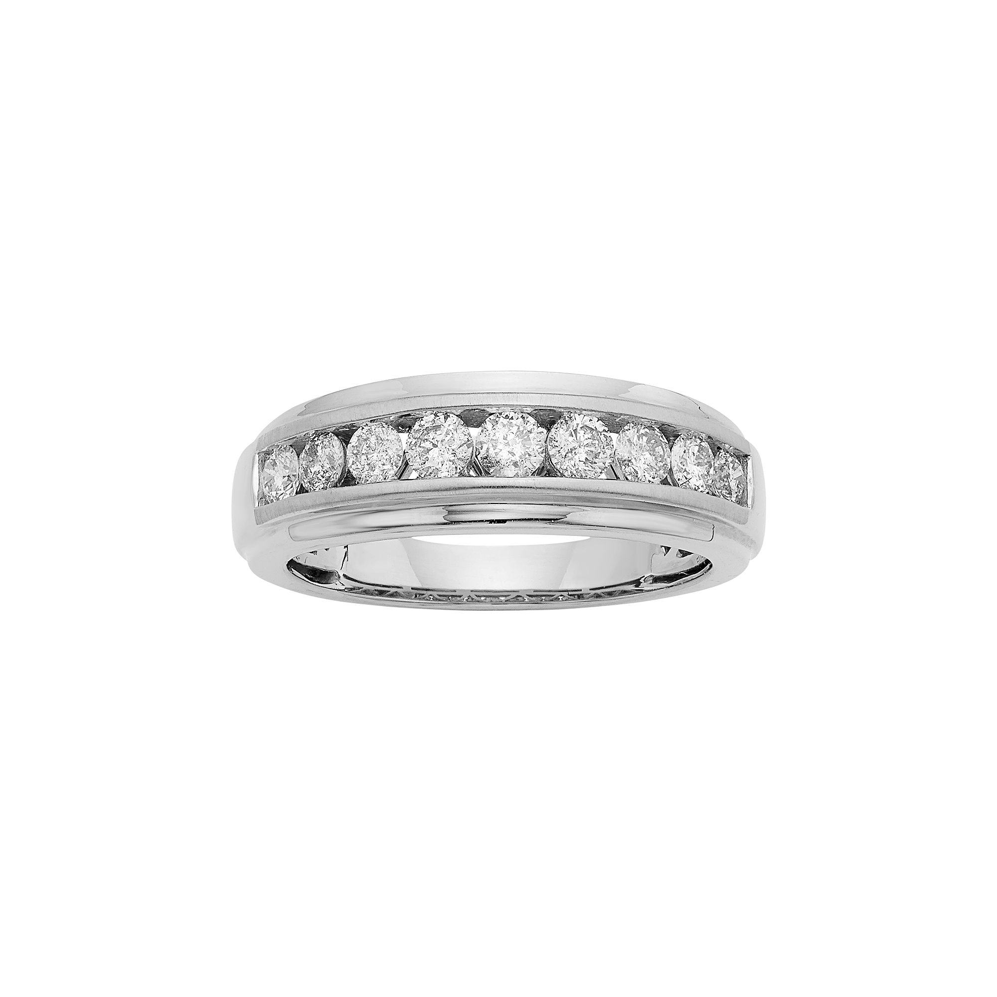 The Regal Collection Mens 14k Gold IGL Certified 1 Carat T.W. Diamond Wedd