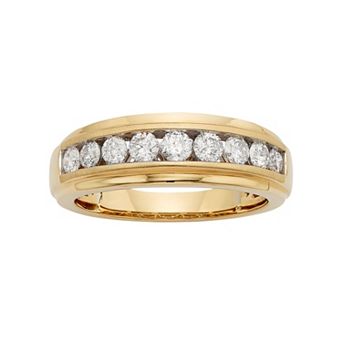 The Regal Collection Men's 14k Gold IGL Certified 1 Carat T.W. Diamond Wedding Band