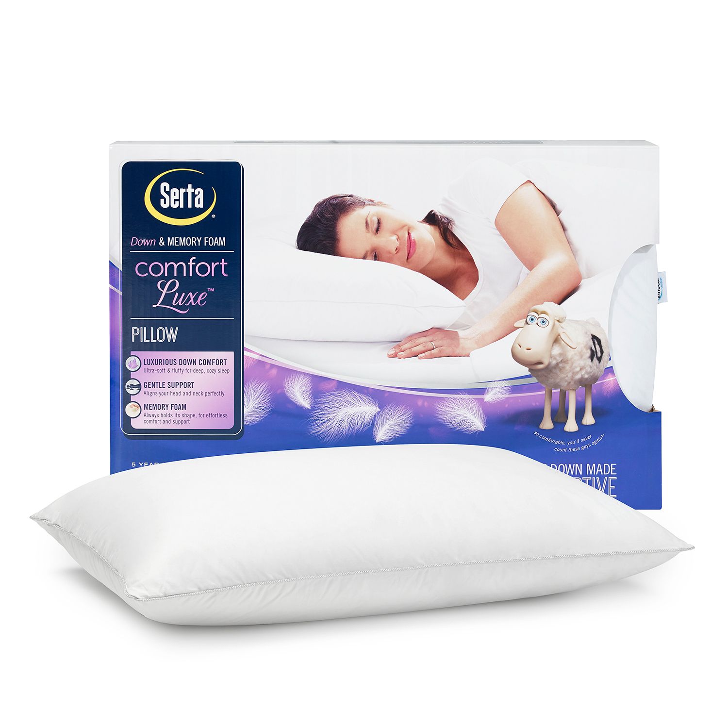 Serta ComfortLuxe Down Memory Foam Pillow