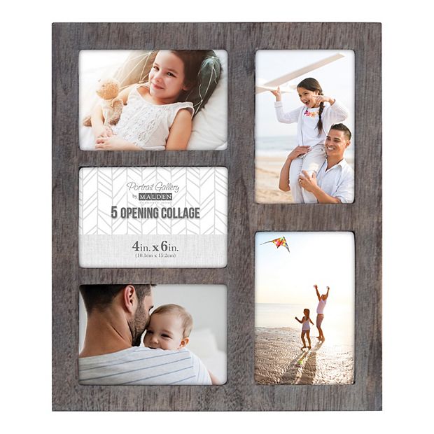 Malden 3-Opening Distressed Collage Picture Frame - Gray - 1 Each