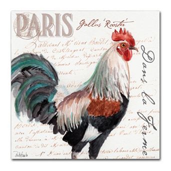Trademark Fine Art Dans la Ferme Rooster III Canvas Wall Art