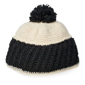 Women's SIJJL Colorblock Wool Pom-Pom Beanie