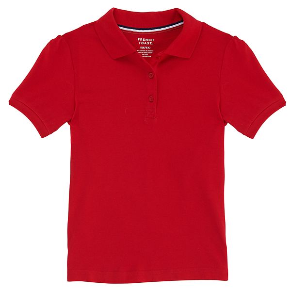 French Toast Girls School Uniform Short Sleeve Stretch Pique Polo Shirt, Sizes 4-20