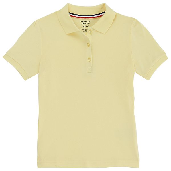 Girls 4-20 & Plus Size French Toast School Uniform Stretch Pique Polo Shirt - Yellow (10-12)