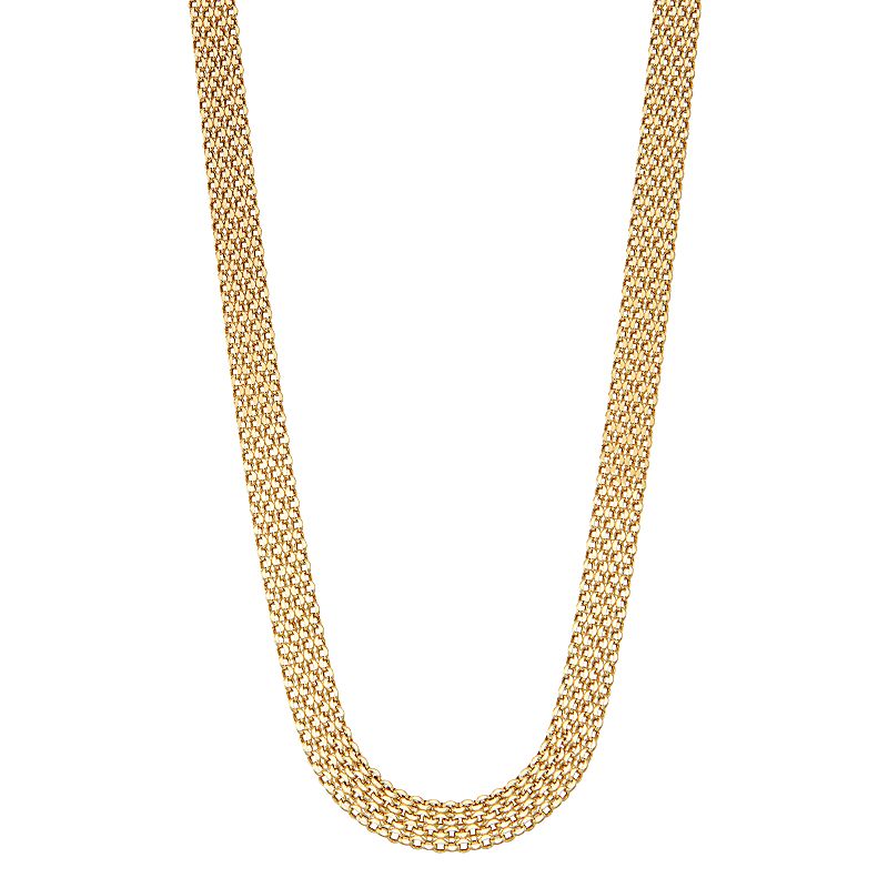14k Gold Bismark Chain Necklace, Womens, Size: 18, Yellow