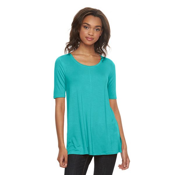 Juniors' SO® Perfectly Soft Elbow-Sleeve Tunic Tee