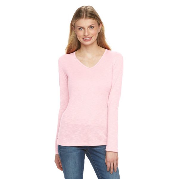 kohls womens long sleeve tees