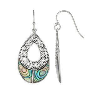 Sterling Silver Abalone Teardrop Earrings