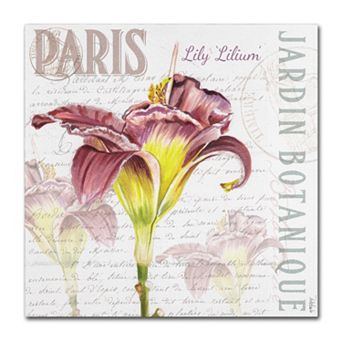 Trademark Fine Art Paris Botanique Lily Canvas Wall Art