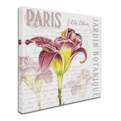Trademark Fine Art Paris Botanique Lily Canvas Wall Art
