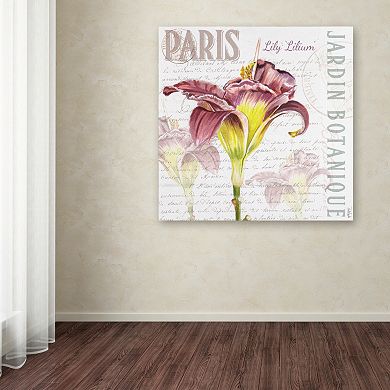 Trademark Fine Art Paris Botanique Lily Canvas Wall Art