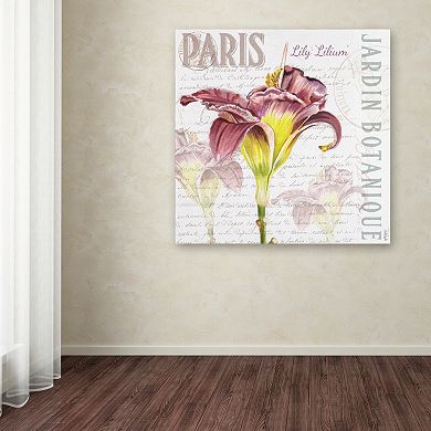 Trademark Fine Art Paris Botanique Lily Canvas Wall Art