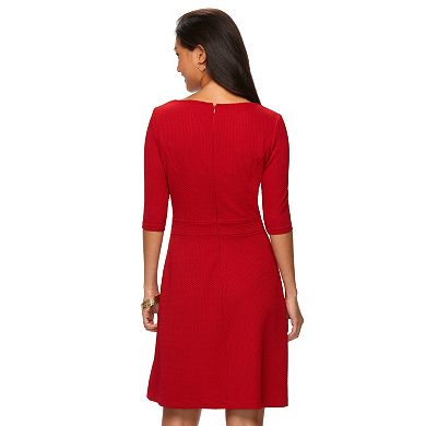 Women's Chaps Textured Fit & Flare Dress