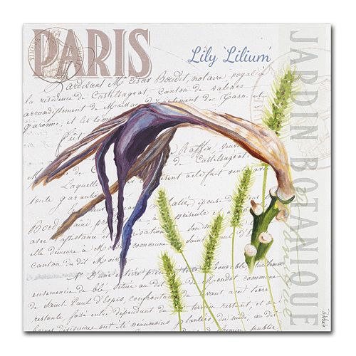 Trademark Fine Art Paris Botanique Lily Canvas Wall Art