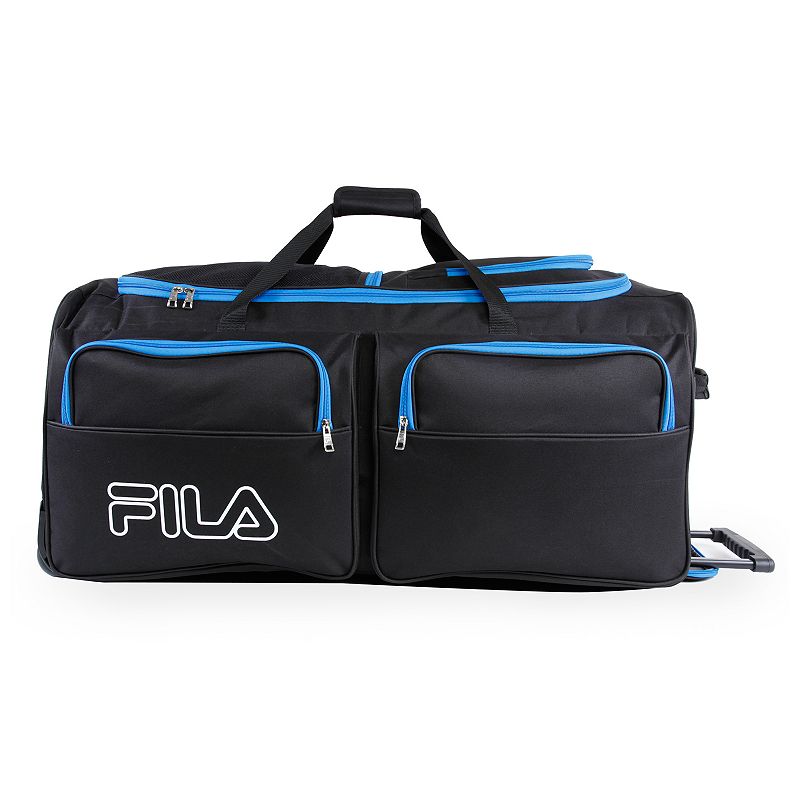 FILA 30-Inch Wheeled Duffel Bag, Black, ROLNG DUFF