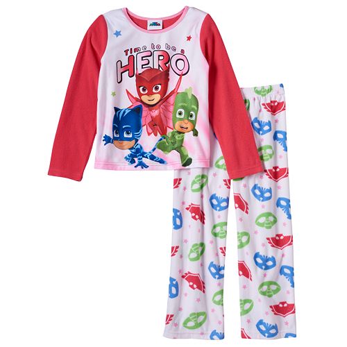 Girls 4 12 Pj Masks Owlette Gekko And Catboy Time To Be A Hero Pajama Set 2557