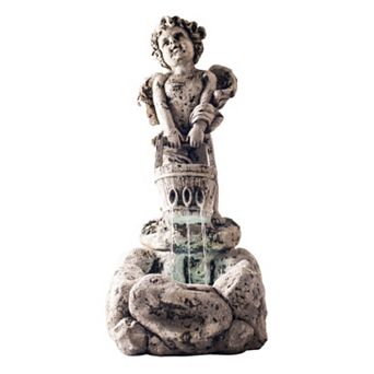 Navarro LED Cherub Outdoor Fountain