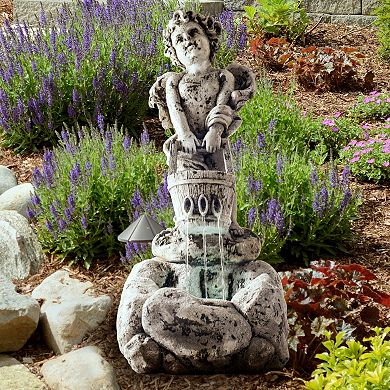 Navarro LED Cherub Outdoor Fountain