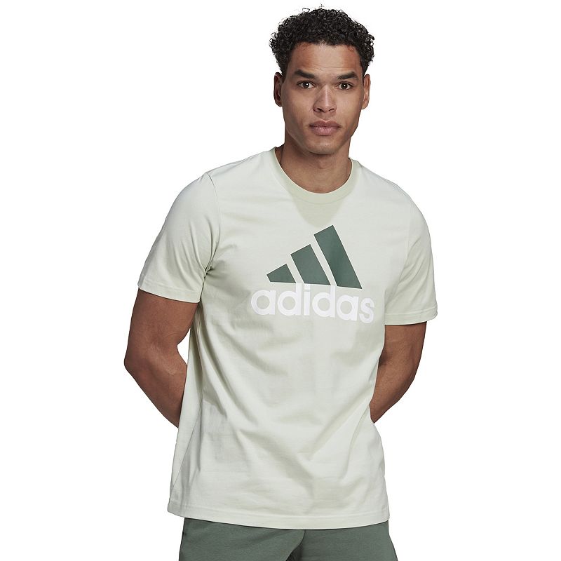 Mens adidas Classic Badge of Sport Tee, Size: Small, Lt Green
