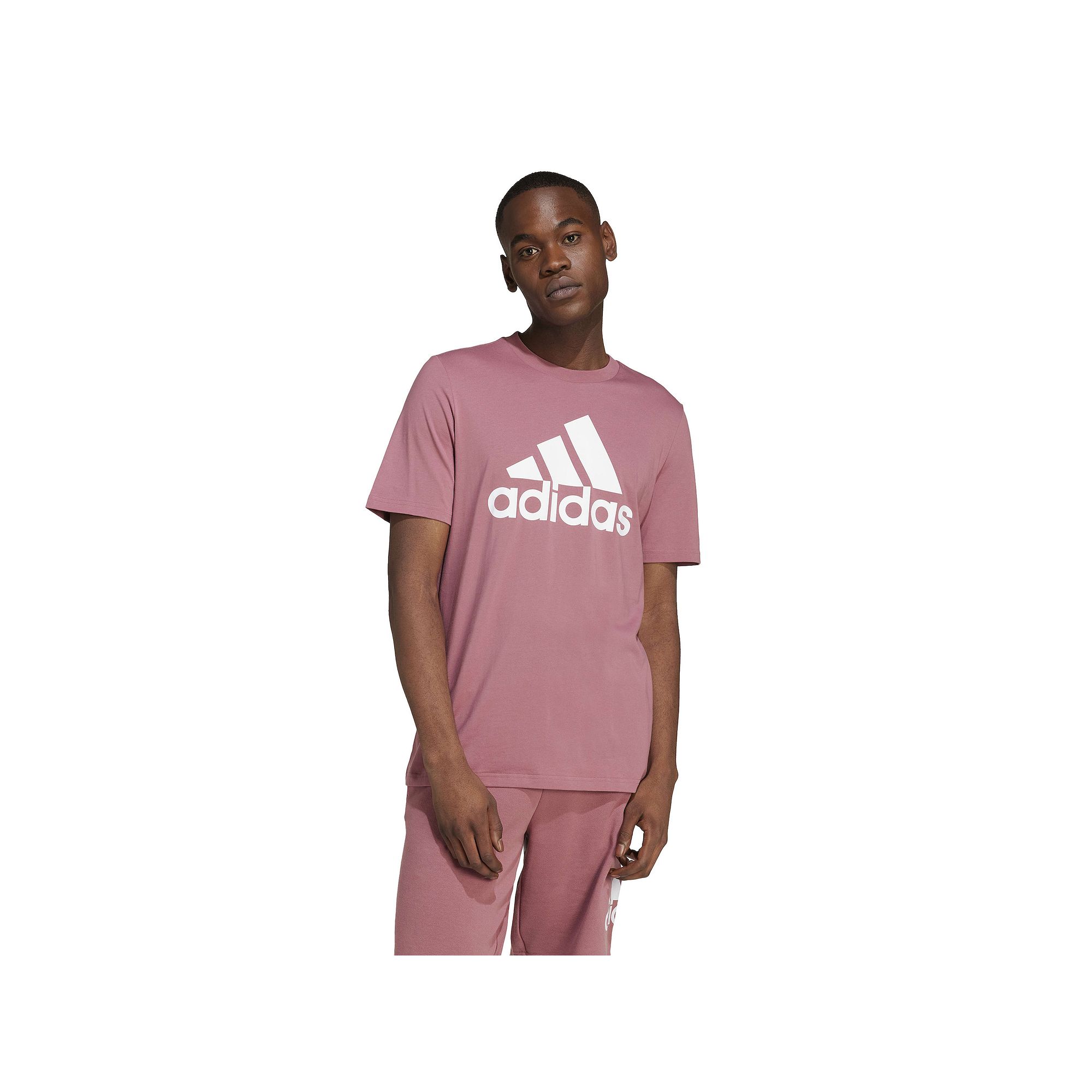 Mens adidas Classic Badge of Sport Tee, Size: Small, Preloved Red White