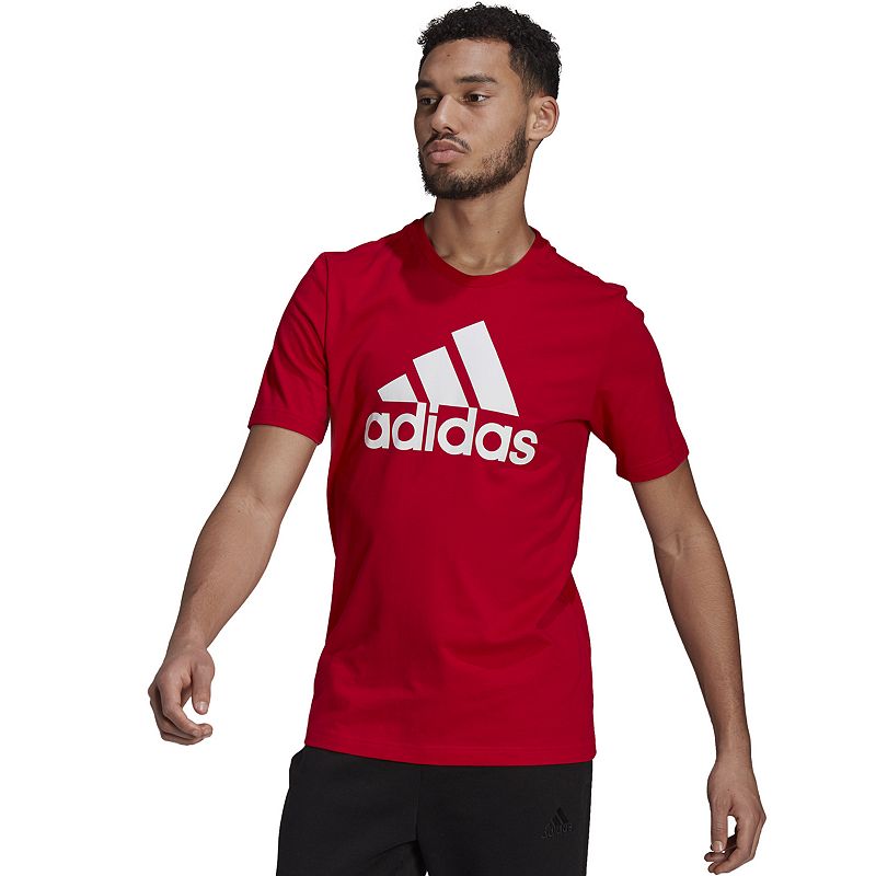 Mens adidas Classic Badge of Sport Tee, Size: Small, Med Red
