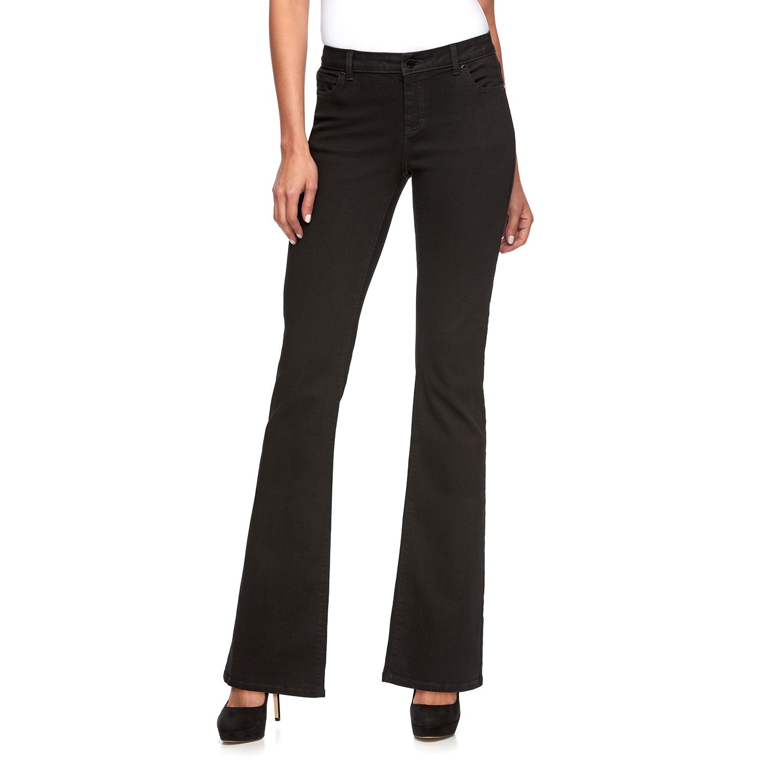 black velvet bootcut trousers