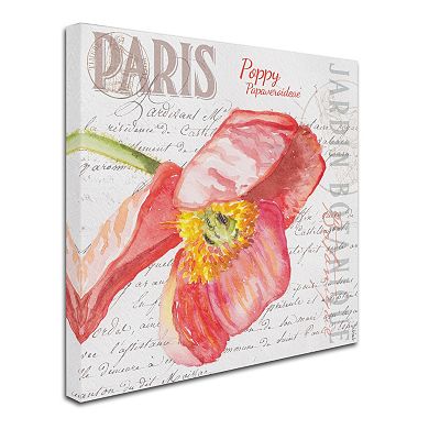 Trademark Fine Art Paris Botanique Red Poppy Canvas Wall Art