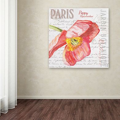 Trademark Fine Art Paris Botanique Red Poppy Canvas Wall Art