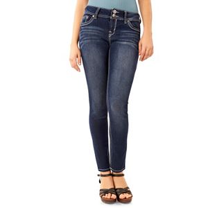 Juniors' Wallflower Frayed Luscious Curvy Skinny Jeans
