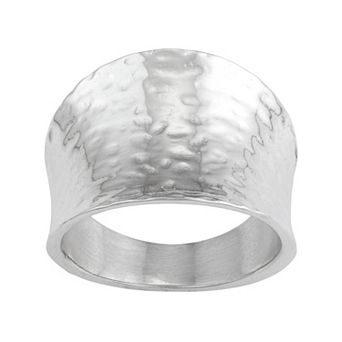 Sterling Silver Hammered Cigar Band Ring