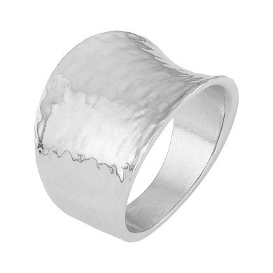 Sterling Silver Hammered Cigar Band Ring