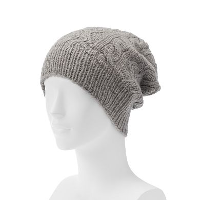 Women's SIJJL Wool Zigzag Cable-Knit Slouchy Beanie