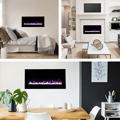 The Northwest 36" LED Fire & Ice Electric Fireplace & Remote