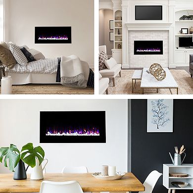 Northwest 36" LED Fire & Ice Electric Fireplace & Remote