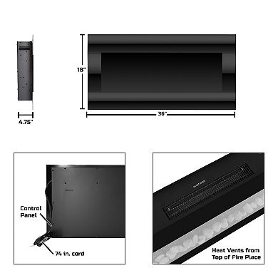 The Northwest 36" LED Fire & Ice Electric Fireplace & Remote