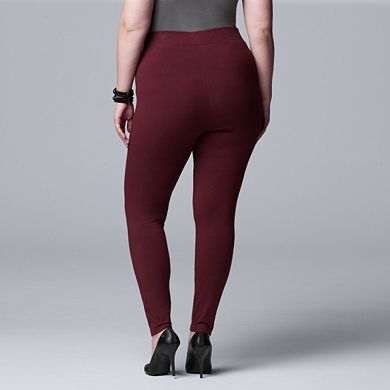 Plus Size Simply Vera Vera Wang Mid-Rise Cotton Leggings