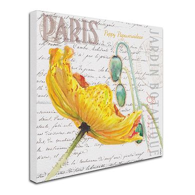 Trademark Fine Art Paris Botanique Yellow Poppy Canvas Wall Art
