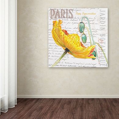 Trademark Fine Art Paris Botanique Yellow Poppy Canvas Wall Art