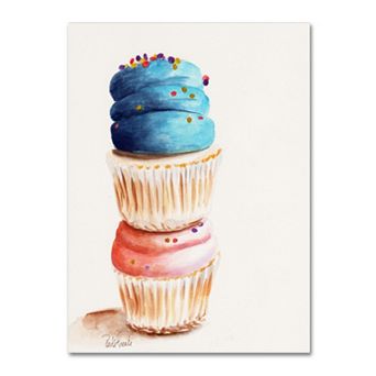 Trademark Fine Art Stacked Cupcakes Canvas Wall Art